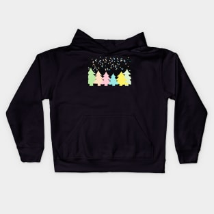 Confetti Snows Down On Colorful Paper Trees Kids Hoodie